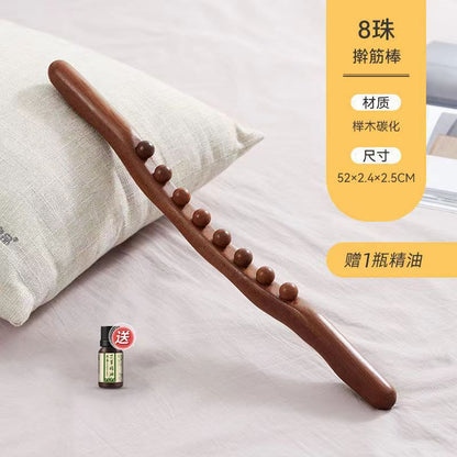 Sandalwood and rosewood beads roll the tendons, each stick, unblocking the meridians and stretching the tendons, suitable for all over the body. Solid wood back push