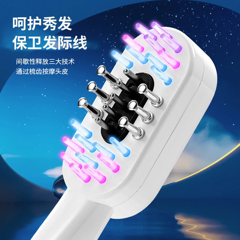 Pour the hair growth liquid into the comb