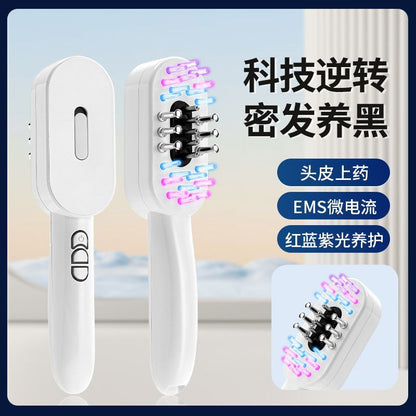 Pour the hair growth liquid into the comb